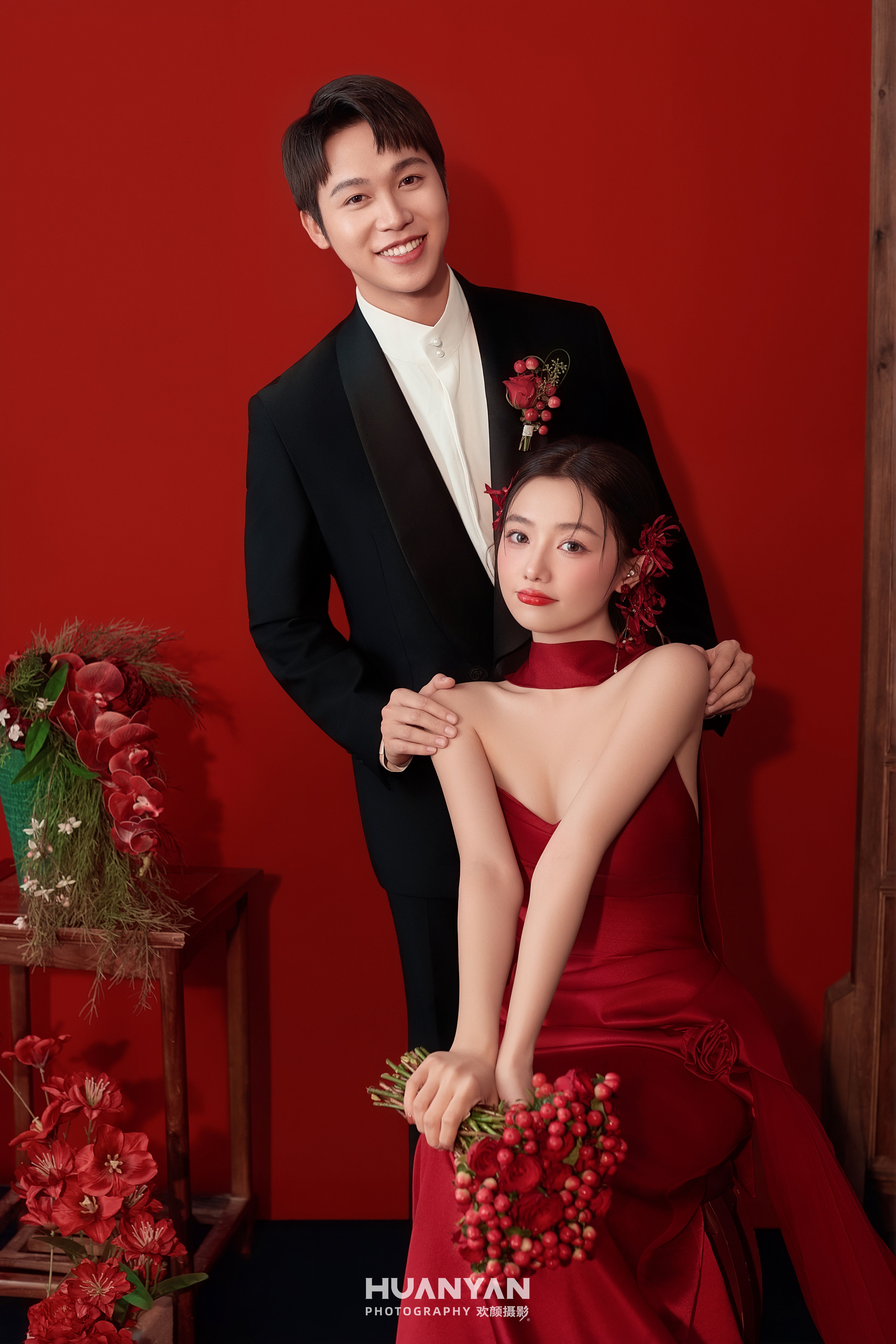 南法庄园喜嫁风婚纱照实拍（红韵系列）