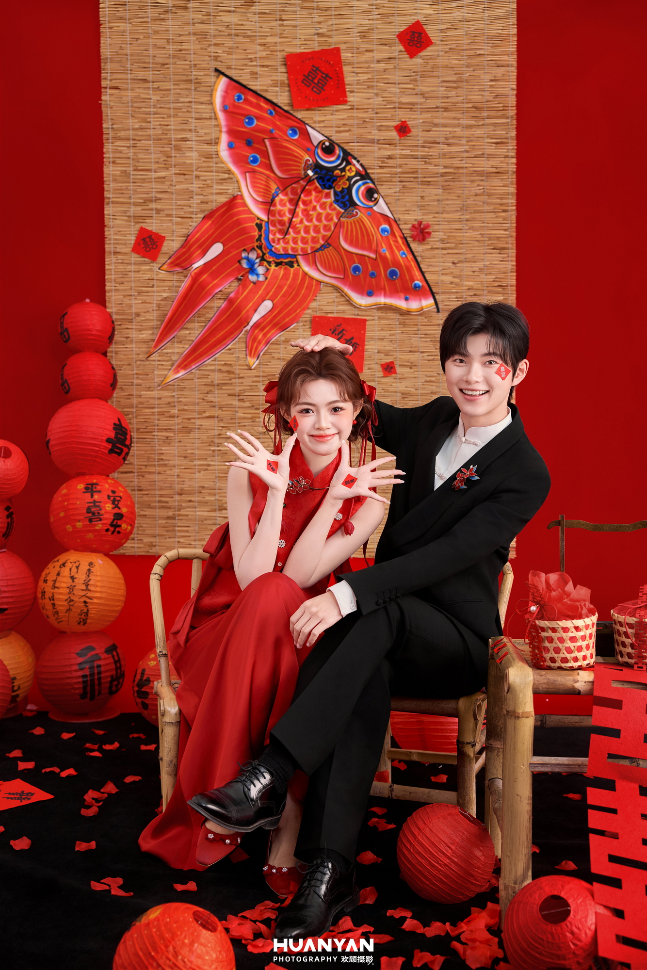 室内喜嫁风婚纱照实拍（红锦喜乐系列）