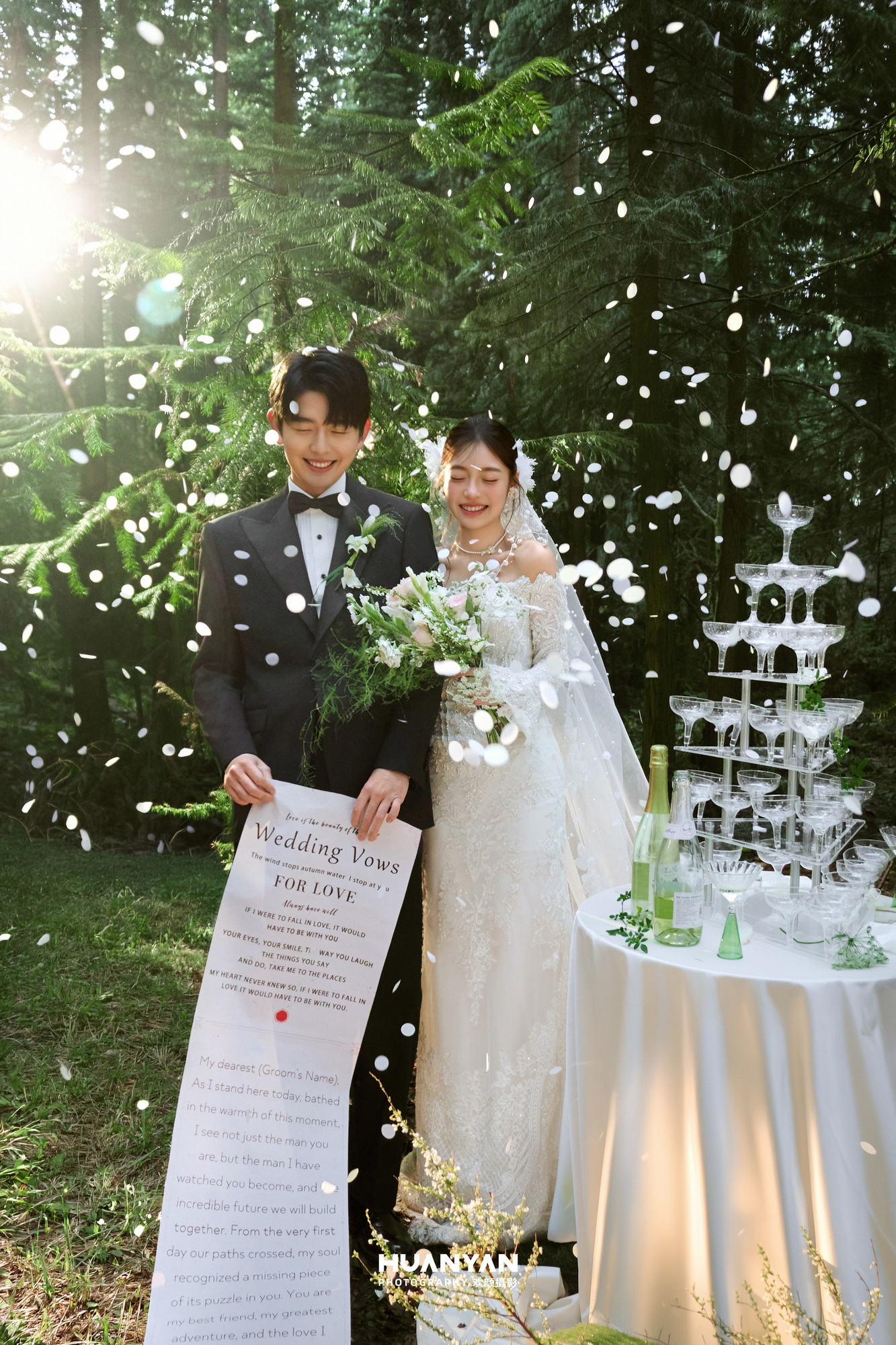 森屿求婚：轻氧风婚纱照草地实拍