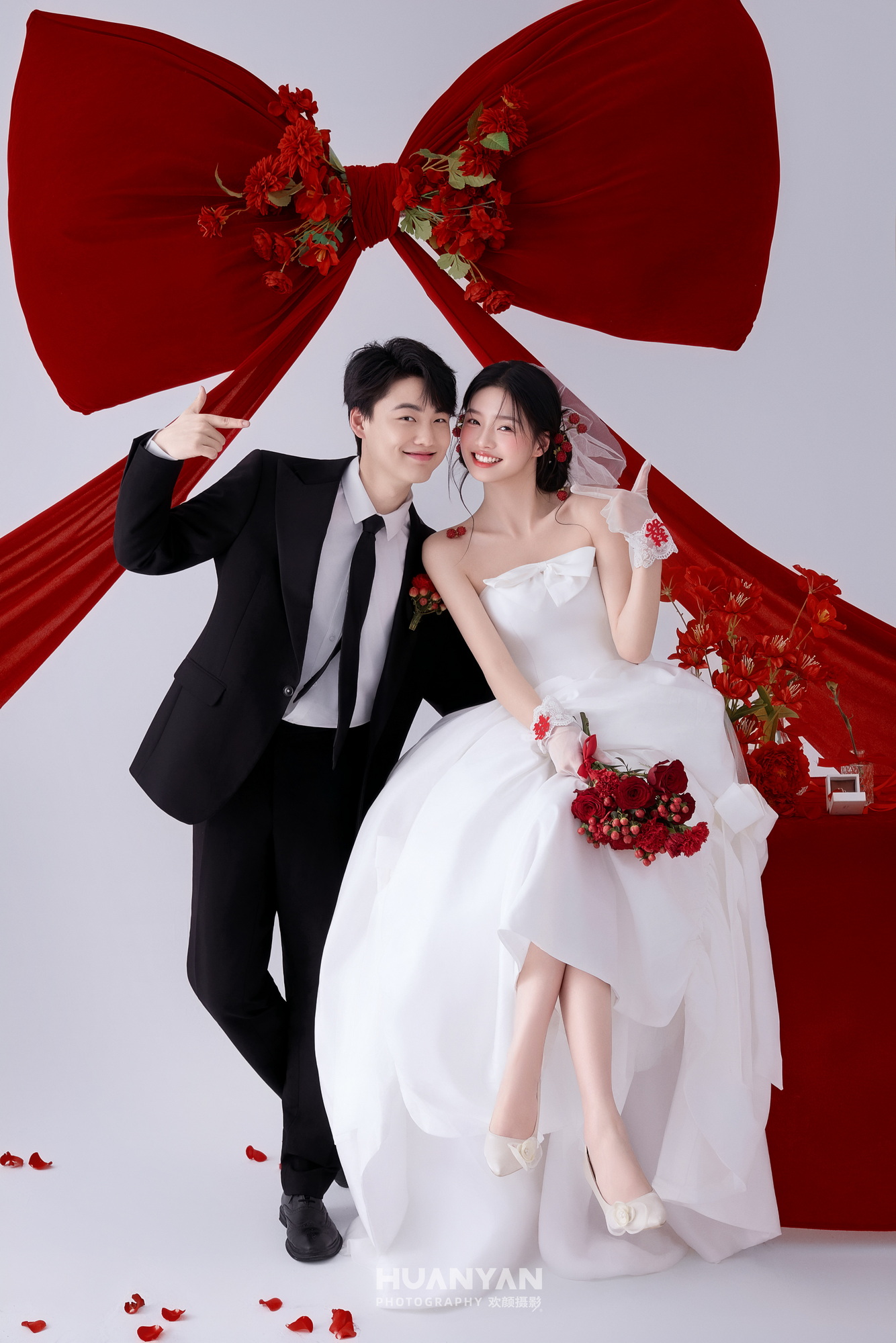 喜嫁风婚纱照 · 室内场景 · 红丝结客片