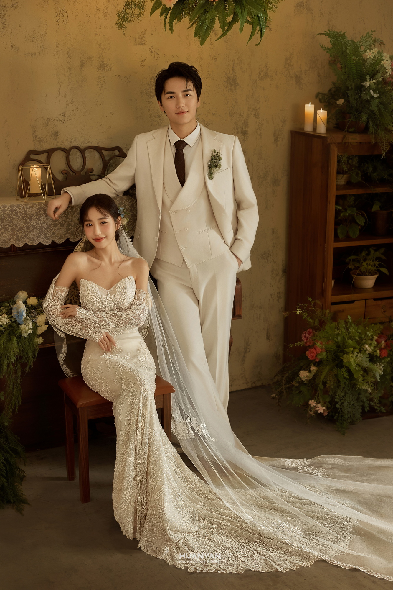 室内高级感风婚纱照实拍（窗畔微光系列）