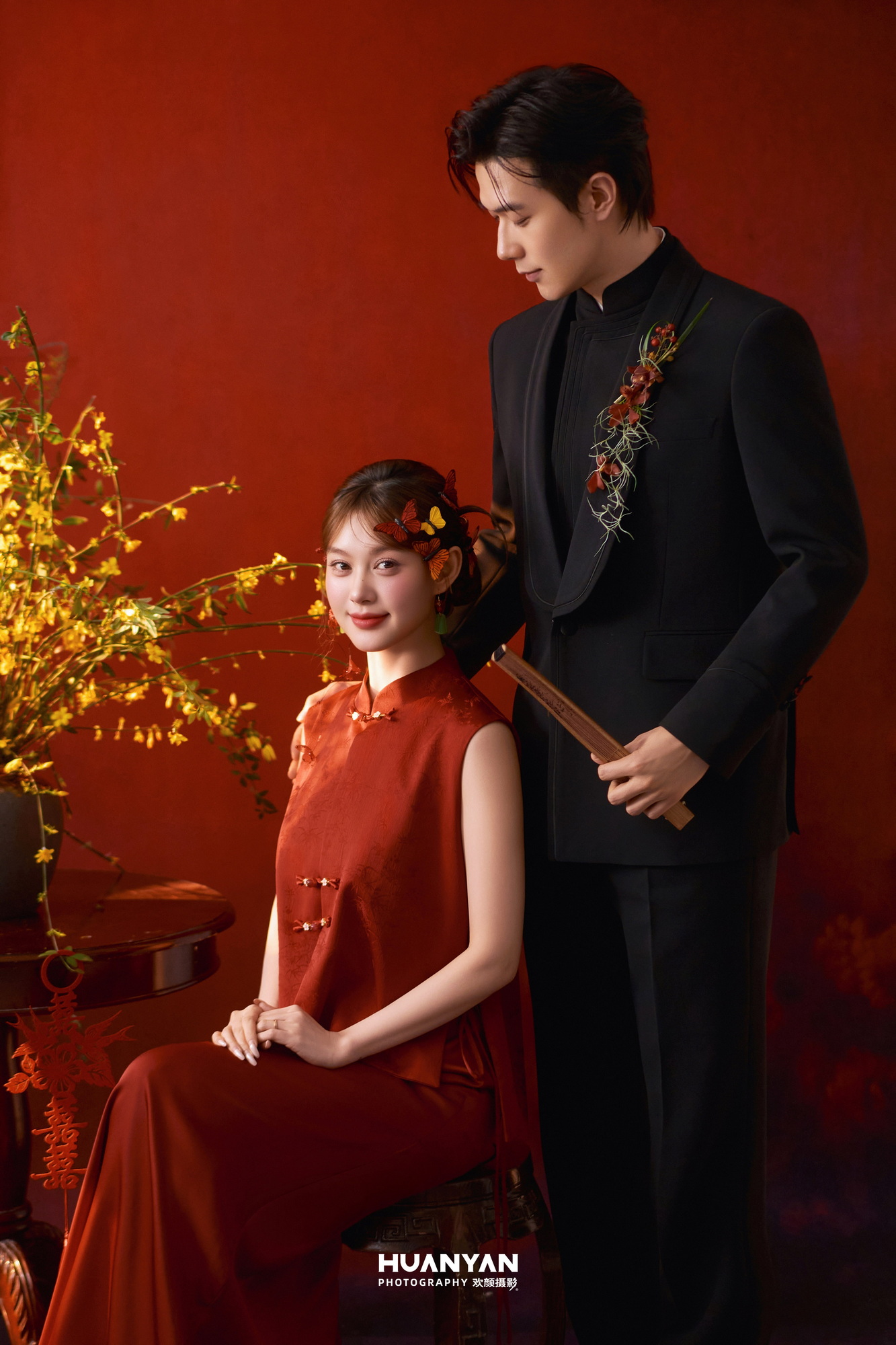 红韵·80：喜嫁风婚纱照室内实拍
