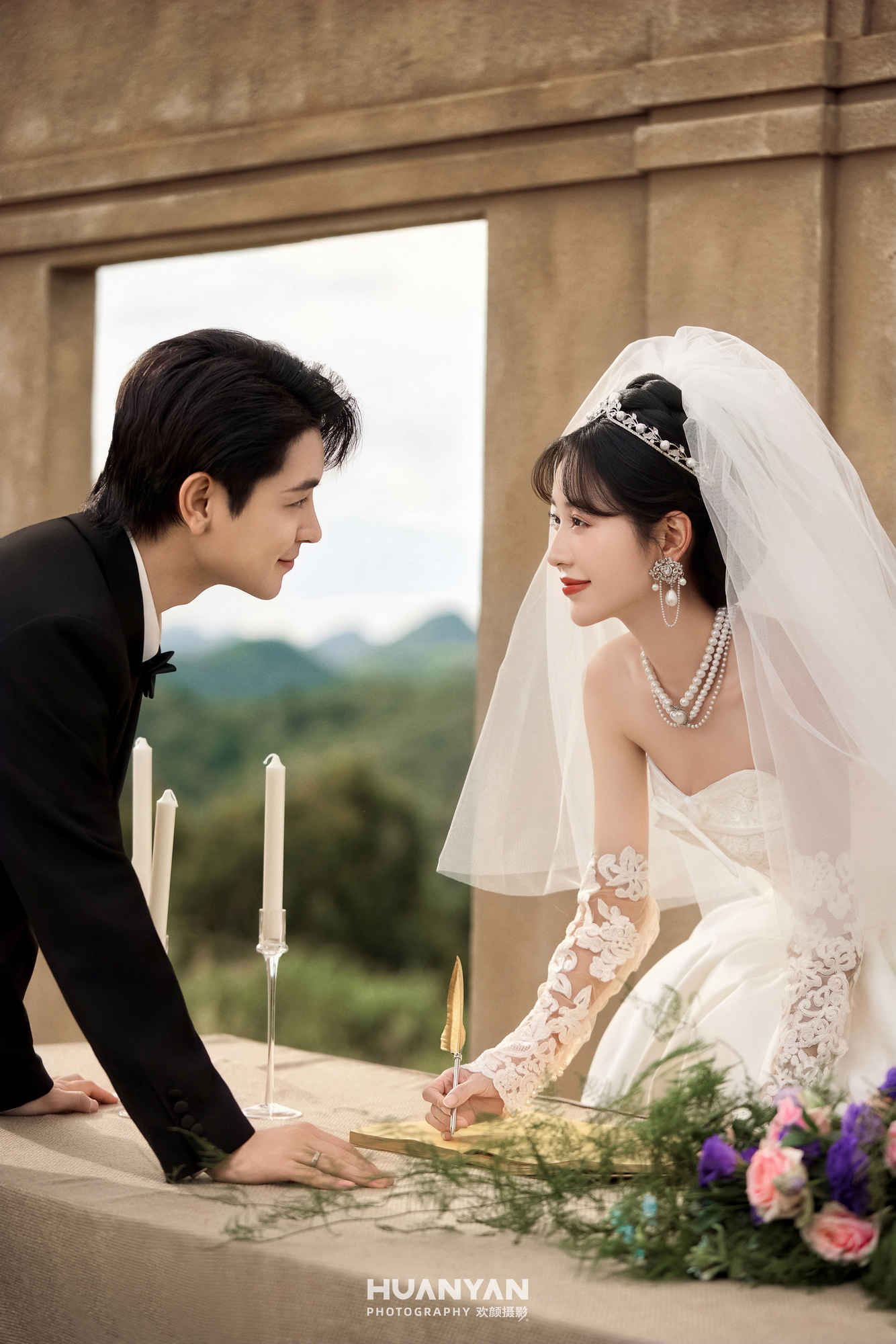 屿幻梦集：简约风婚纱照室内实拍