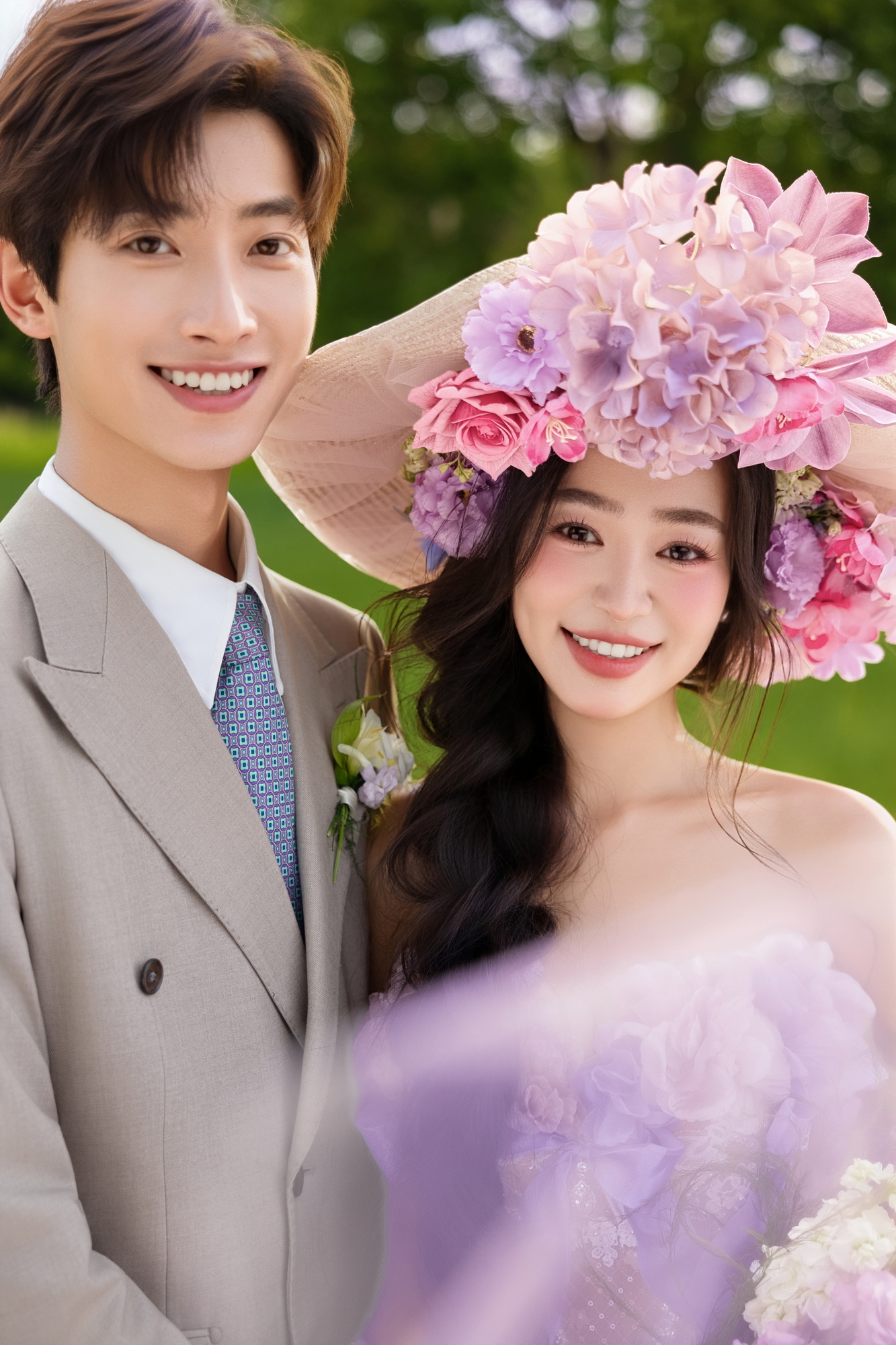 轻氧风婚纱照 · 草地场景 · 紫梦森屿客片