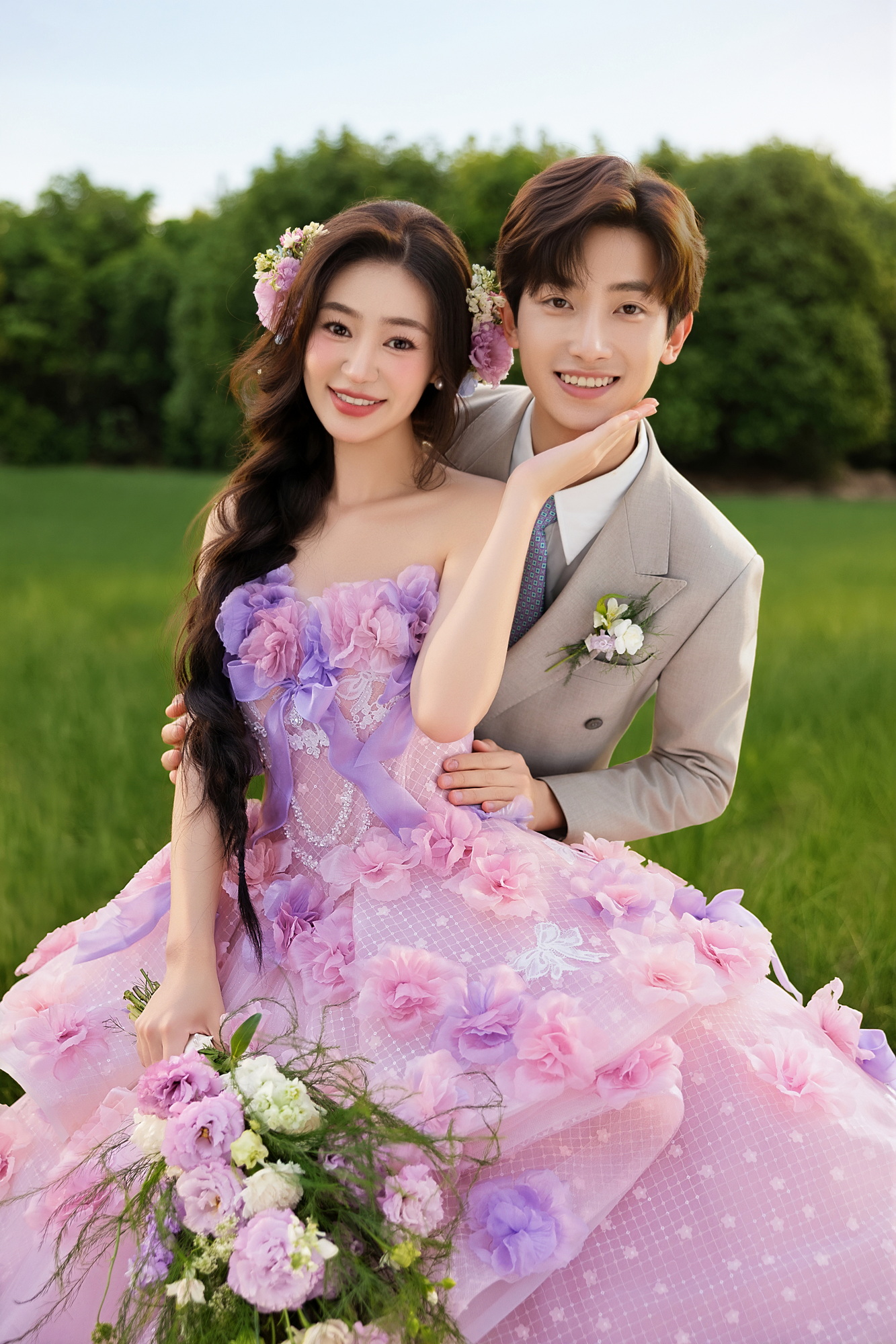 轻氧风婚纱照 · 草地场景 · 紫梦森屿客片