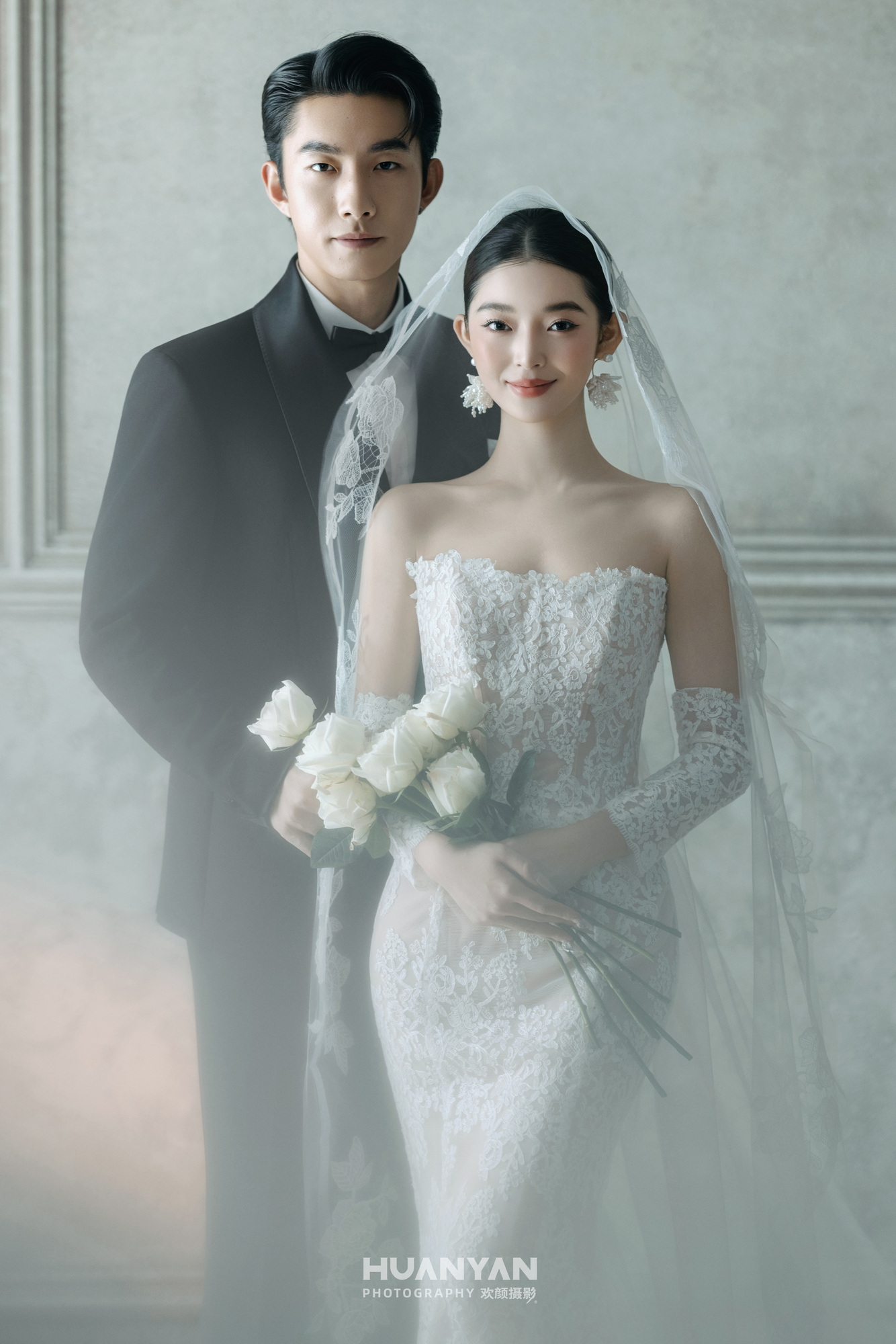 室内极简风婚纱照实拍（素纱纪系列）
