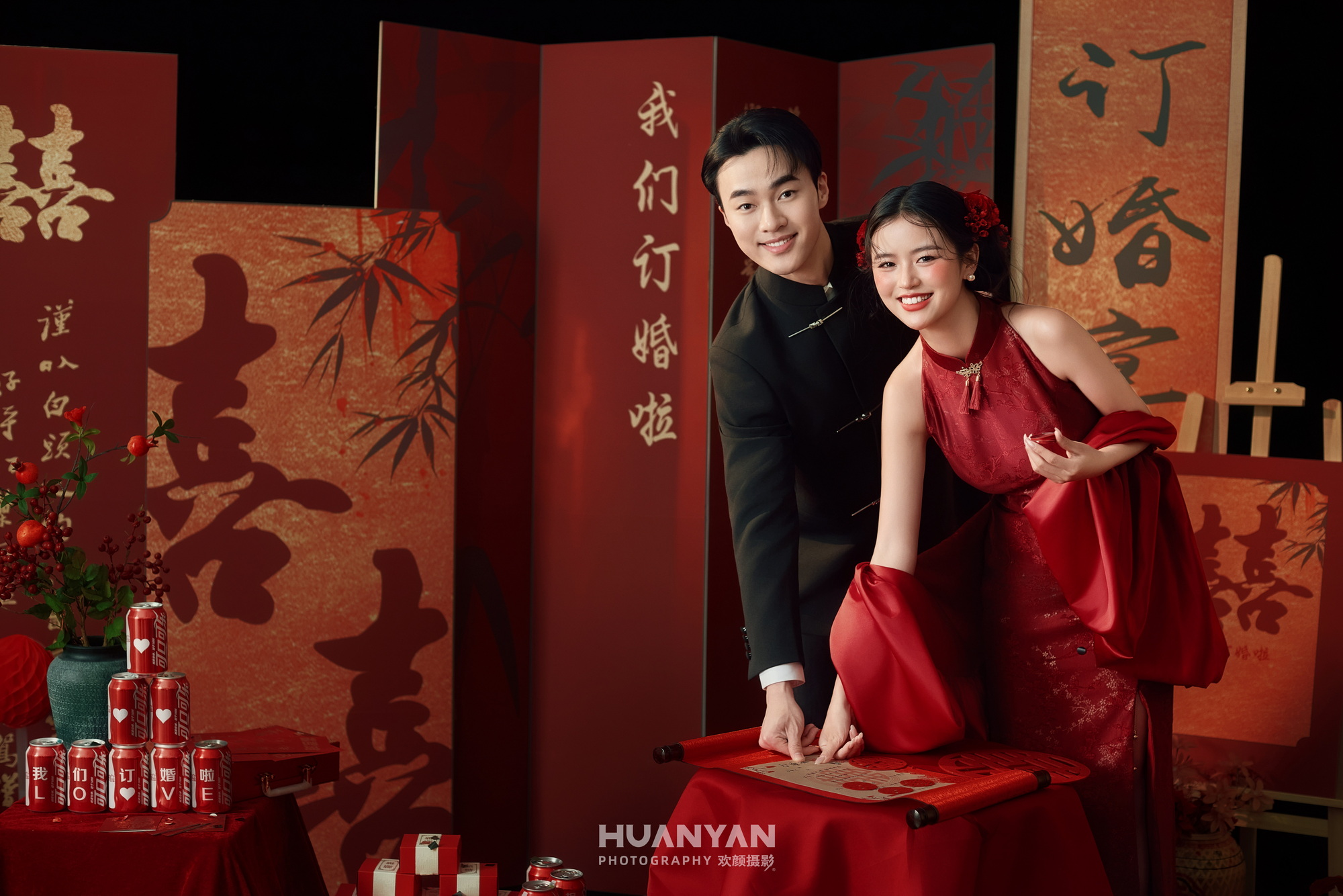 红笺喜客片第7张｜喜嫁风婚纱照，摄于室内