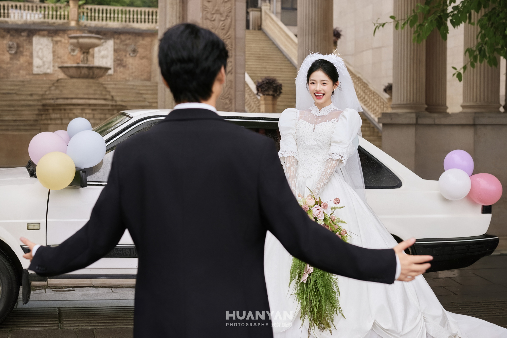 花光：高级感风婚纱照公园实拍