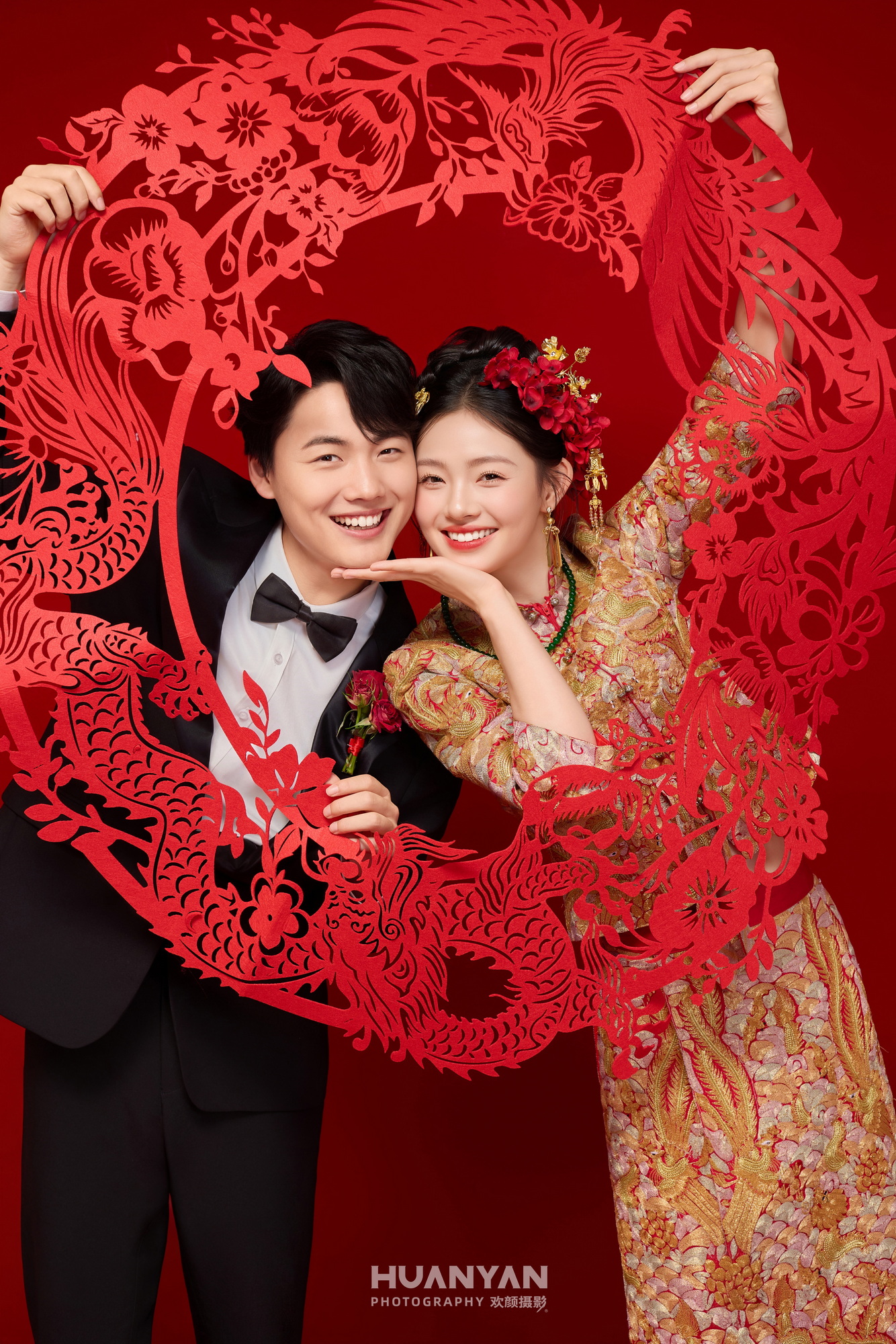 金狮呈祥：喜嫁风婚纱照室内实拍
