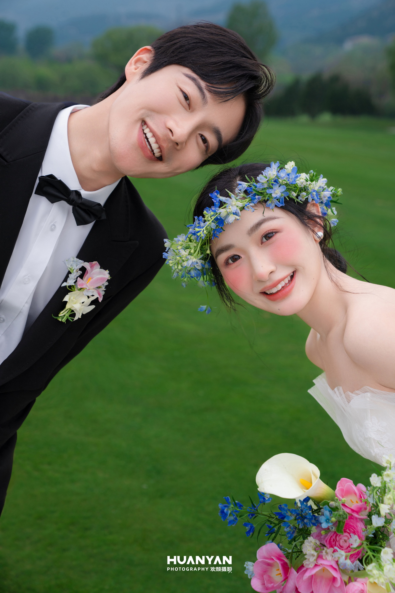 草地轻氧风婚纱照实拍（青野牵风系列）
